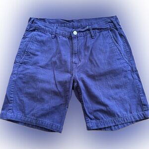 Levi’s 666 Blue Plaid Windowpane Shorts 33 W